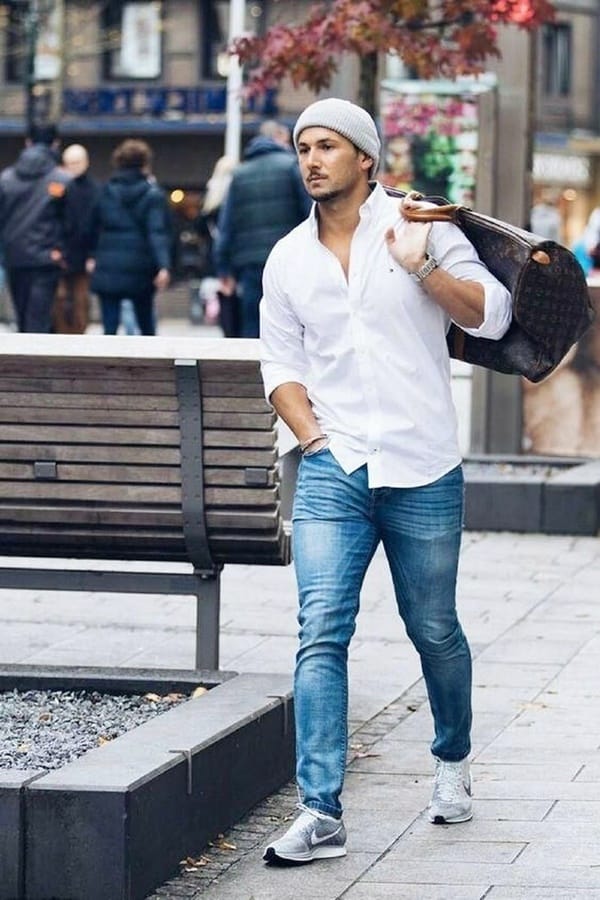 30+ Blue Jeans And White Shirt Outfits Ideas For Men | Fashion Hombre