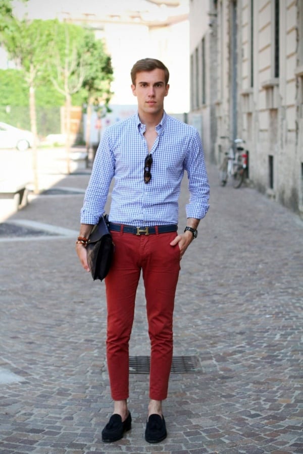 New Look muscle fit poplin shirt in burgundy | ASOS