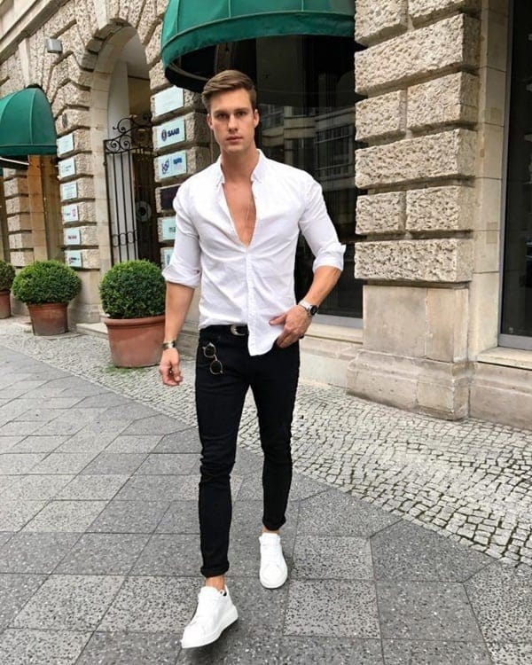 men's casual outfit black jeans