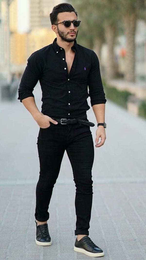 all black dress outfit men