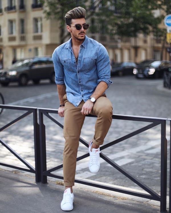 What To Wear With a Denim Shirt? 12 Men's Denim Shirt Outfit