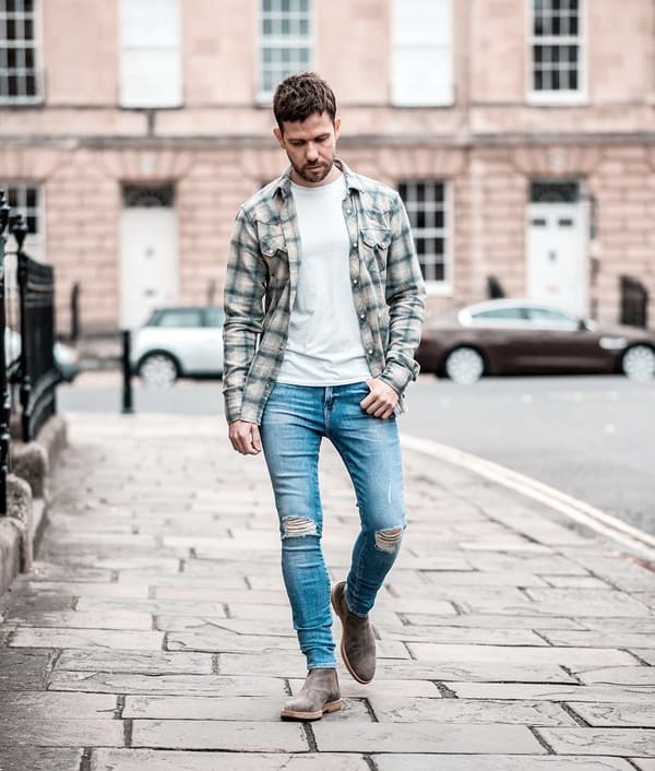 light blue jeans mens combination