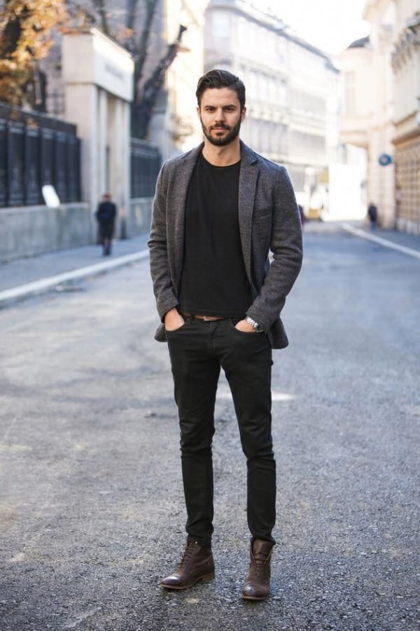 52 Cool Black Pants With Brown Shoes Outfits For Men - Fashion Hombre