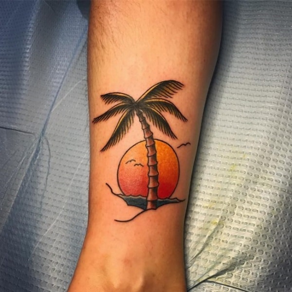 Relaxing Beach Sunset Tattoo  by me  Harry Catsis Bound By Design  Denver CO  rtattoos