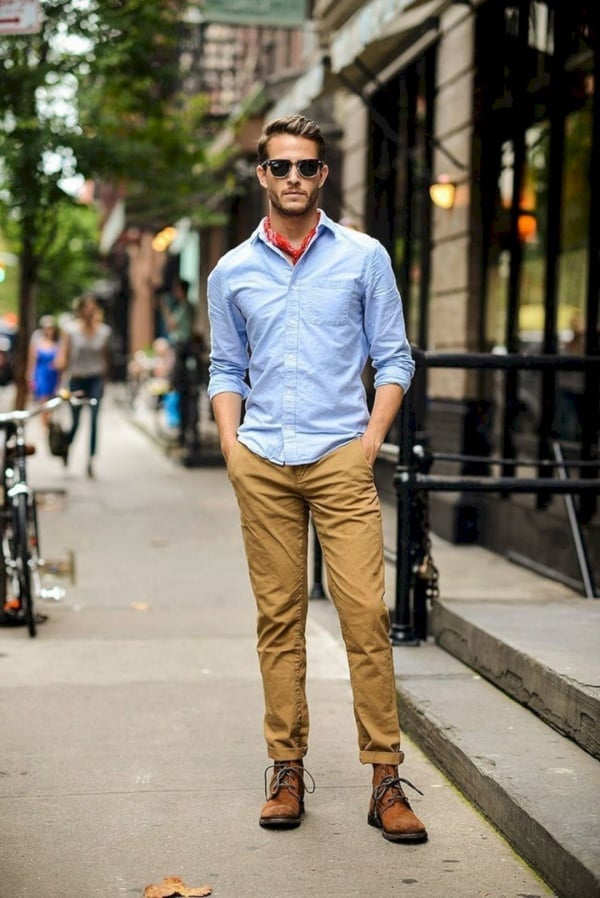 Classy Brown Chino With White Shirt for MEn ⋆ Best Fashion Blog For Men -  TheUnstitchd.com