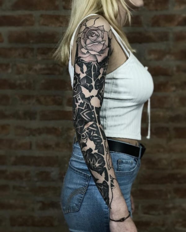 Negative space flower tattoos  Tattoogridnet