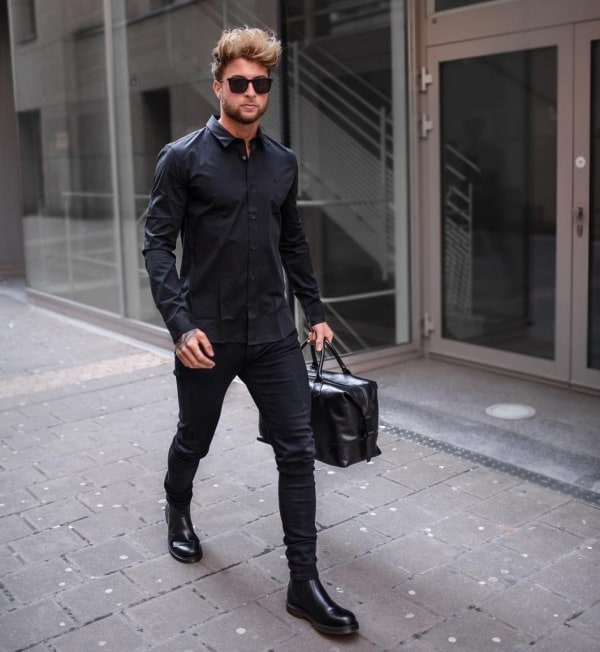 black formal outfit men