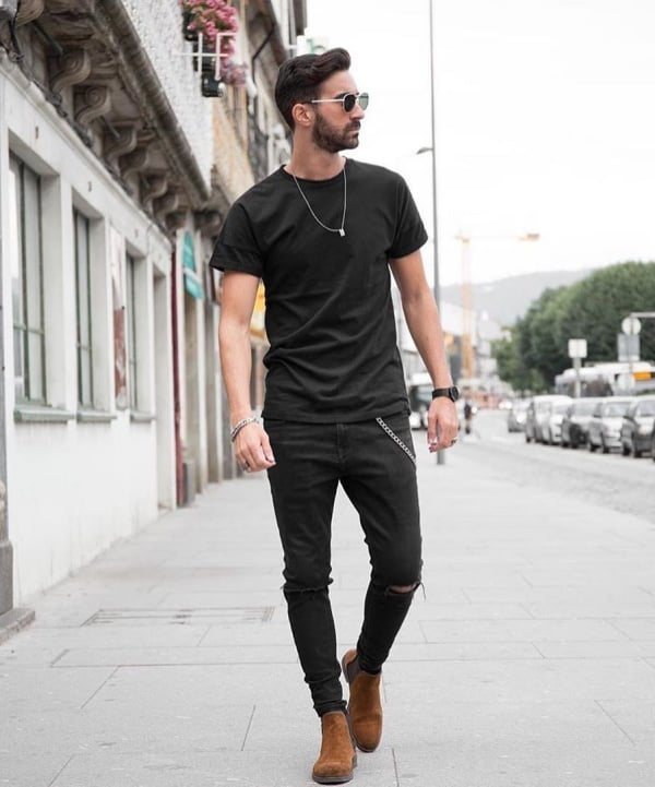 all black casual men's outfit