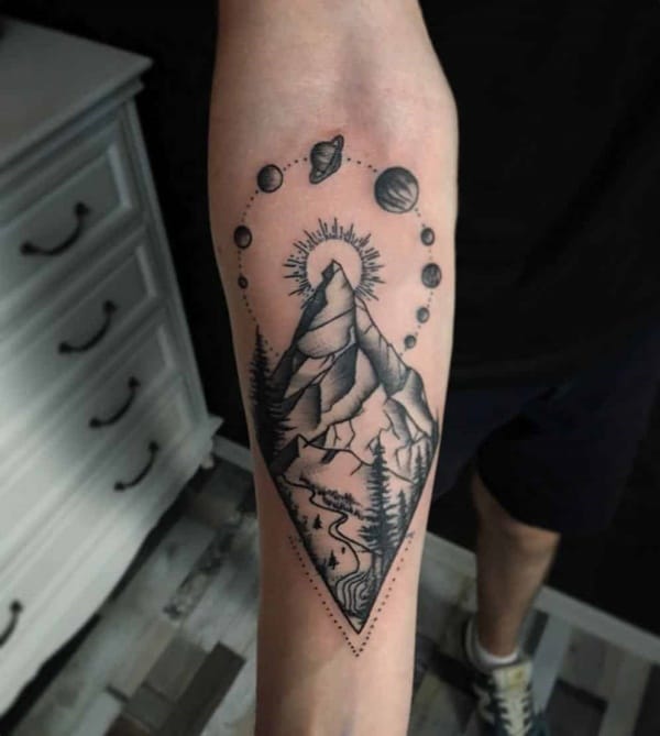 Tiny mountains forearm tattoo  Tattoogridnet